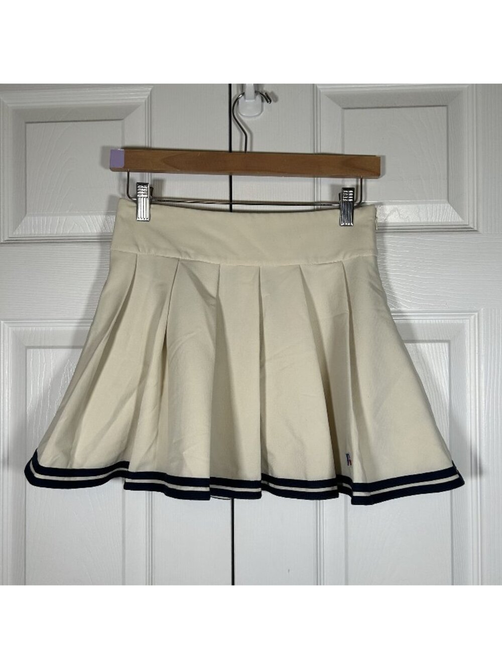 Russell Athletic White Contrast Trim Pleated Mini Skirt Tennis Women's Small S